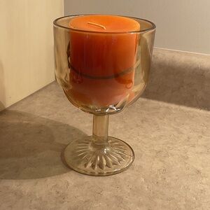 Vintage Golden Lustre Glass Compote